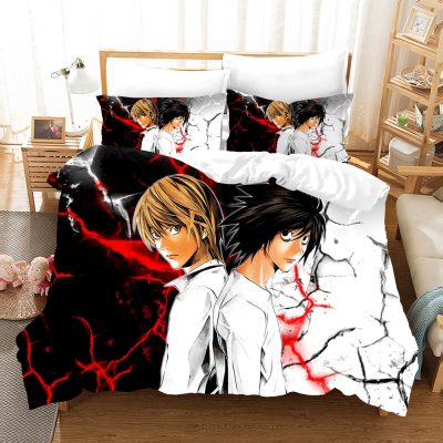 Death Note Bedding Set Japan Popular Anime Duvet Cover Sets Comforter Bed Linen Twin Queen King 6 - Death Note Shop
