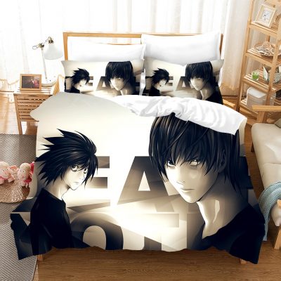 Death Note Bedding Set Japan Popular Anime Duvet Cover Sets Comforter Bed Linen Twin Queen King 7 - Death Note Shop