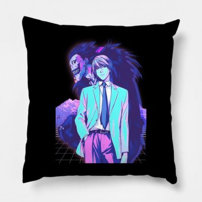 Death Note Vaporwave Throw Pillow Official Luffy Merch