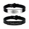 Anime Death Note Black Silicone Cuff Bangle Stainless Steel Bracelets Gift Jewelry for Women and Men 1 - Death Note Shop