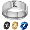 AsJerlya Anime Death Note L Letter Stainless Steel Finger Rings Cosplay Yagami Light Jewelry Accessories Punk - Death Note Shop