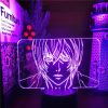 DEATH NOTE Anime 3D Lamp Yagami Acrylic Led Night Light 7 Colors Touch Optical Illusion Table 1 - Death Note Shop