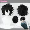 L Lawliet Cosplay Wig Anime Death Note L Cosplay Wigs 35cm Short Black Heat Resistant Hair - Death Note Shop