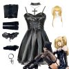 Misa Amane Cosplay Costume Death Note Cosplay Misa Amane Imitation Leather Sexy Dress Uniform Outfit - Death Note Shop